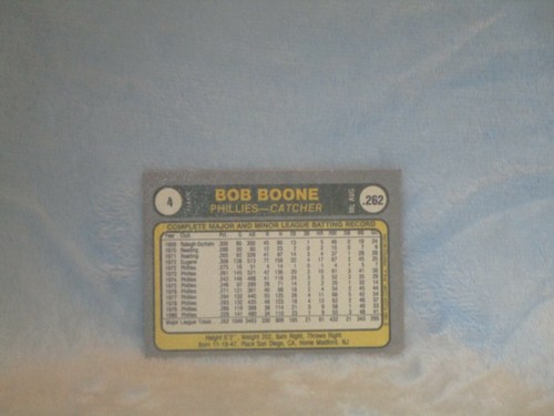 Bob Boone Catcher Philadelphia Phillies, Fleer 1981 #7 - Picture 2 of 2