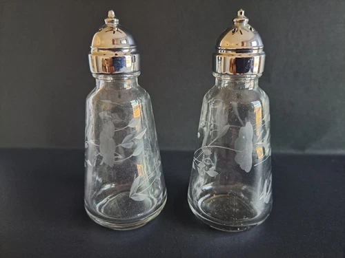 Vintage Princess House Heritage Crystal Salt & Pepper Shakers #455; Preowned 