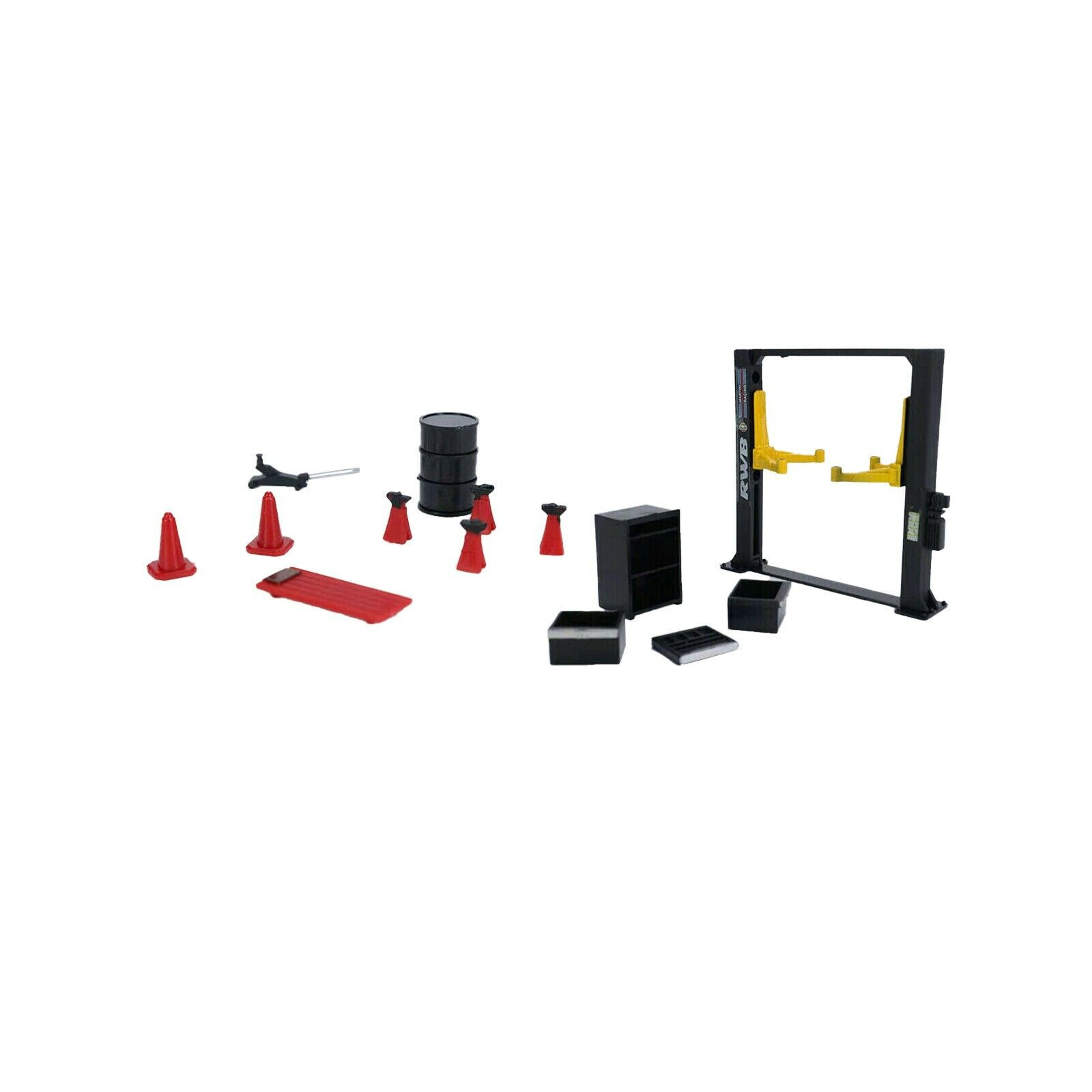 Realistic 1:64 Diecast Diorama Garage Maintenance Tool Set Model Car Decorative