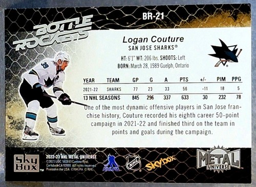 2022-23 Skybox Metal Universe Bottle Rockets Gold #BR-21 Logan Couture 21/35 - Picture 2 of 2