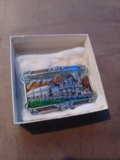 Steam Locomotive Engine Railroad Train Pewter Vintage 1984 Siskiyou Belt Buckle