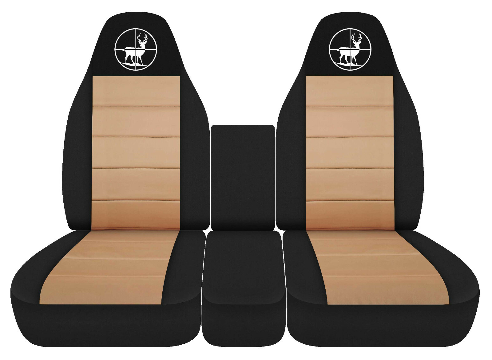 Black-Tan Deer Hunter Car Seat Cover for Dodge Ram 94-02 Front 40-20-20 Seat-image