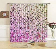 3D Flower wall6 Blockout Photo Curtain Printing Curtains Drapes Fabric Window AU