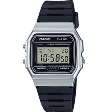 Casio F-91WM-7A Silver Black Multi-Function Unisex Digital Watch