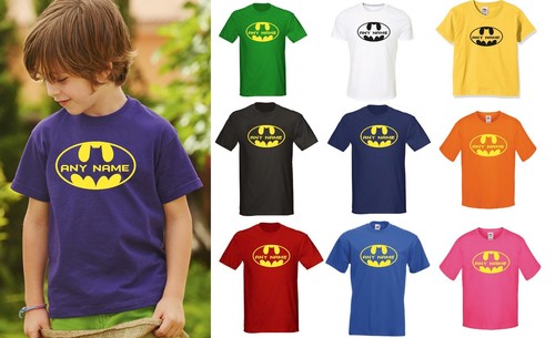 PERSONALISED KIDS BATMAN T-SHIRT - ANY 