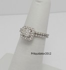 Bridal Set 10K White Gold Band 1/2Ct Natural Diamond Anniversary Wedding Ring