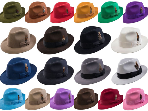 GENUINE FUR FELT FEDORA HAT 22 COLOR'S 