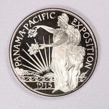 1915 Panam-Pacific Commemorative 1oz .999 Silver 45.00 per troy oz