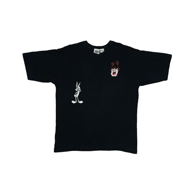Vintage Warner Bros T-Shirt Herren Medium 1995 Taz And Bugs Bunny bestickt