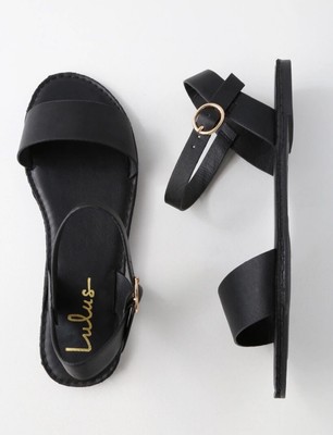 cute black flat sandals
