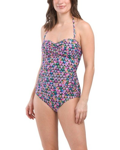 NWT Anne Cole Women's Twist Front Shirred One Piece Swimsuit Size 16 - Picture 3 of 6