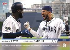 2019 TOPPS NOW #600 FERNANDO TATIS JR. PADRES RC & FRANMIL REYES 