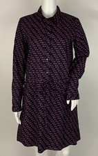 Gap Navy Blue Pink Arrows Long Sleeve Shirt Dress Size Small