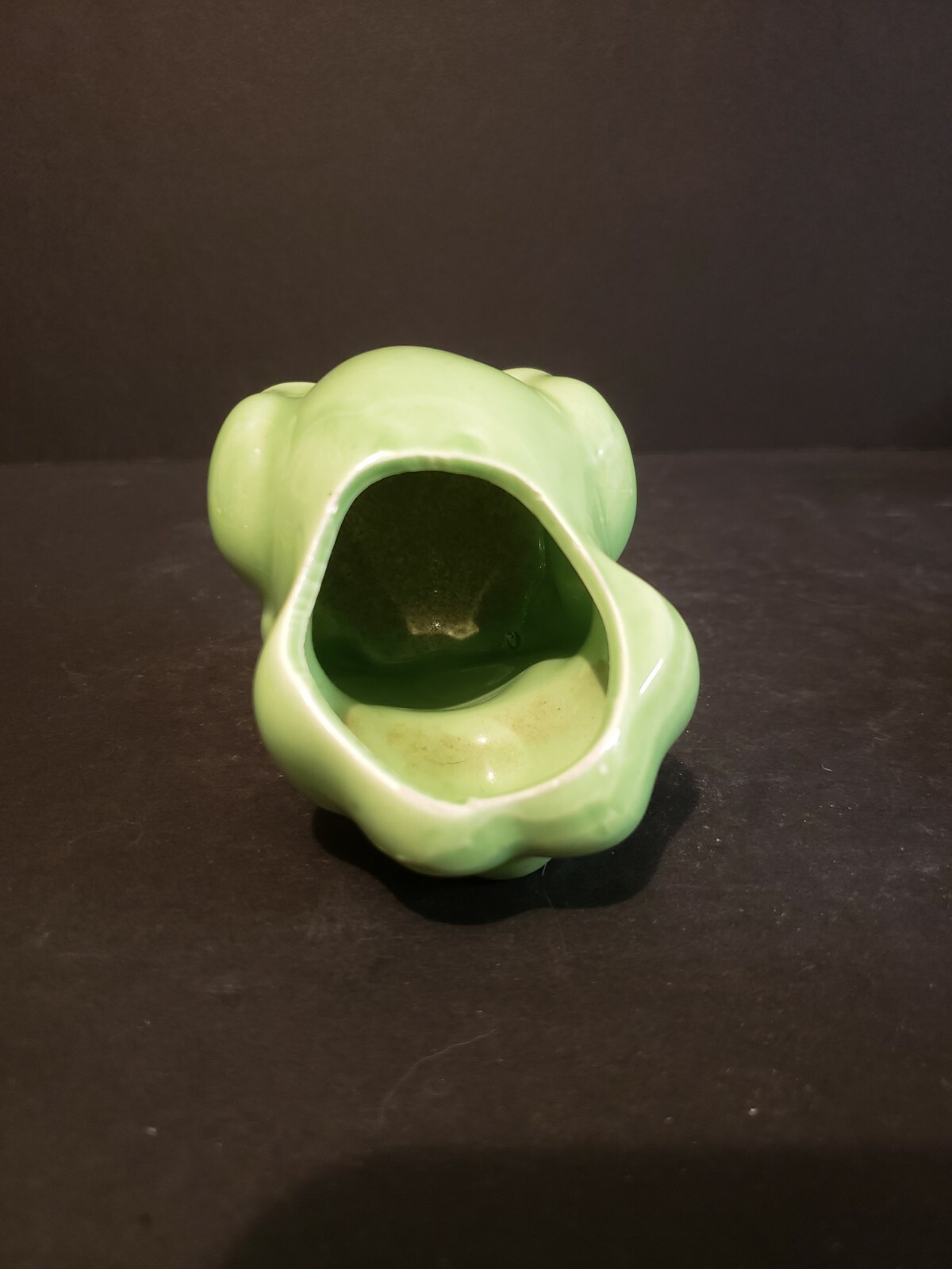 Cute Smiling Frog Toad Figurine Sitting Planter Porcelain