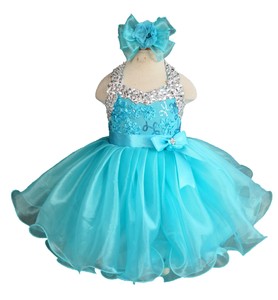 Jenniferwu Infant Toddler Baby Newborn Little Girls Pageant Party Birthday Dress G190-1 Blue Size 12-18M 