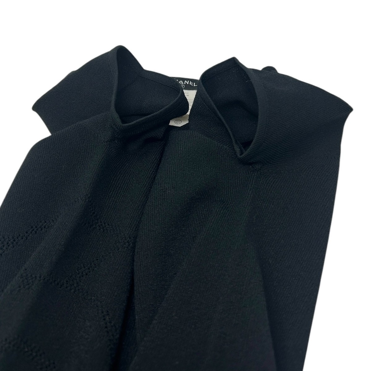 CHANEL Vintage 05P CC Camellia Logo T-shirt Top #38 Black Short