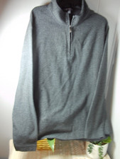 Van Heusen Flex Men's 1/4 Zip Gray Long Sleeve Pullover Sweater Size XL