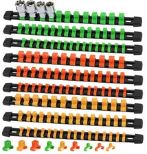 9PC Socket Organizer Storage Rail Rack Holder 1/4 3/8 1/2 Industrial