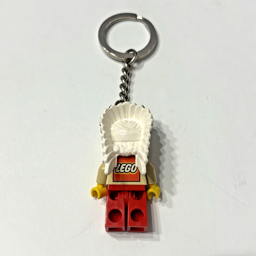 Vtg LEGO Indian Chief Rattlesnake Minifigure Key Chain Indian Western Retired - Picture 7 of 8