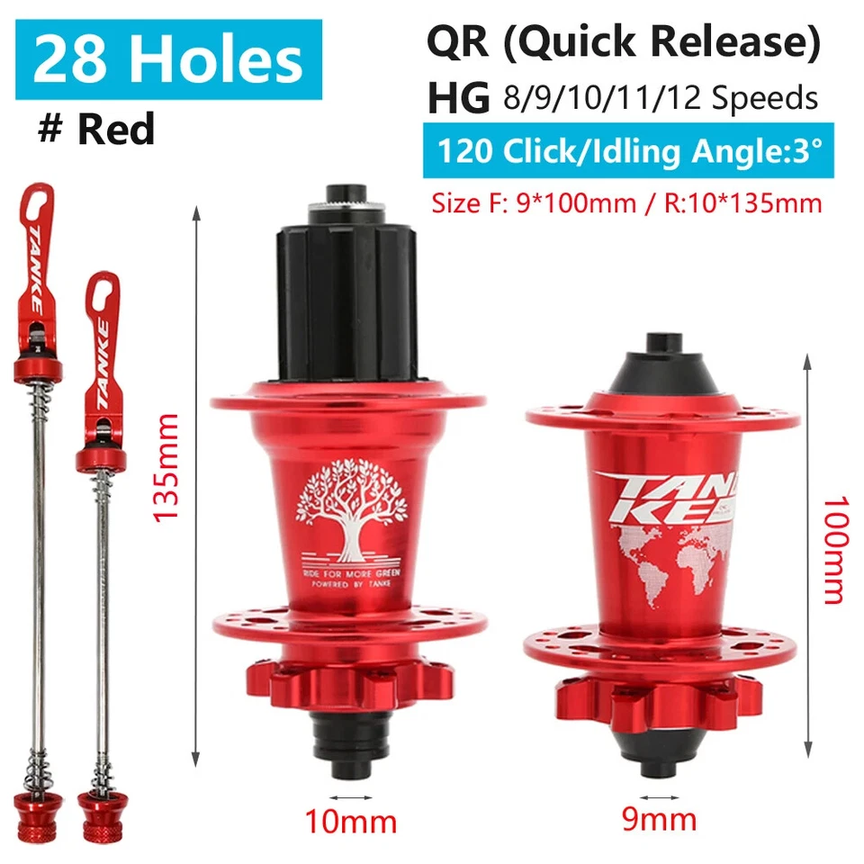 MTB Bicycle Hubs 6 Bearing 120 Clicks Front Rear HG 28/32/36 Holes 8/9/10/11/12S - Image 3 of 4