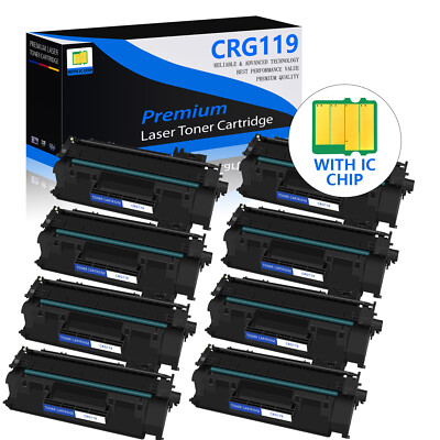 8 Pack CRG119 Black Toner for Canon 119  i-SENSYS MF6140dn MF6180dw Printer