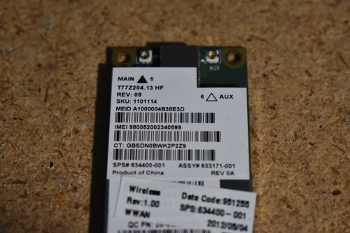 HP Qualcomm GOBI3000 MC8355 3G Module UN2430 WWAN GPS Card SPS#634400-001 - Photo 2/10