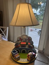 Vintage PJ Kids 15062 Wooden Vehicles Train Trucks And Planes Table Lamp