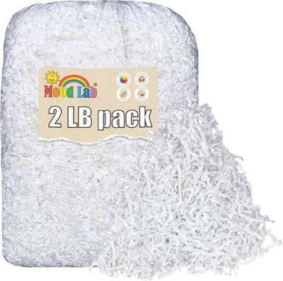 Crinkle Cut Paper Shred Filler - 2 LB White - Shredded Cut Paper for Basket