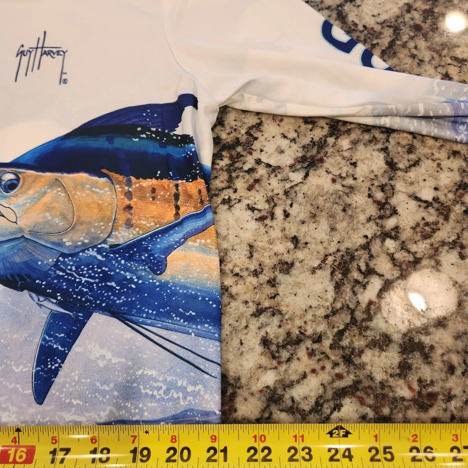 Camisa de manga larga Guy Harvey Big Blue Performance para hombre mediana Foto 3 de 4