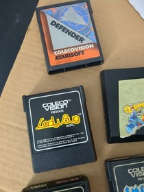 Coleco Colecovision Vintage video Game Lot Donkey Kong Jr Zaxxon Smurfs popeye
