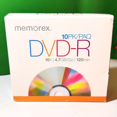 Bundle 9 Memorex DVD-R 4.7GB 120min 16x Slim Cases & 1 Philips CD-R 700MB 80min