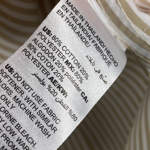 Chicos bügelfreies Coolmax Hemd mit Knopfleiste Größe 2 US Large beige weiß gestreift - Bild 5 von 11