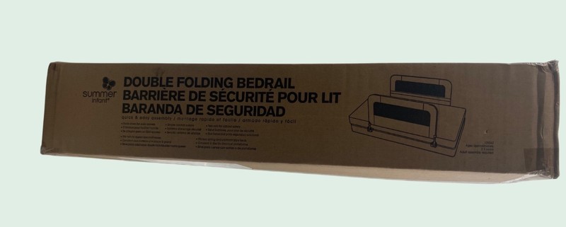 SUMMER INFANT Double Folding Safety Toddler Bed Rail Grey- NIB