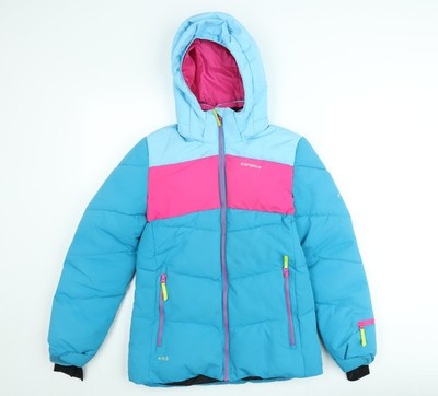 Icepeak Teens blau rosa gefütterte Jacke Größe 14 Wintermantel mit Kapuze