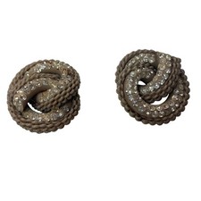 2 Vintage Shiny Plastic Rhinestone Jewelry Knots for Belts Purses Craft Projects