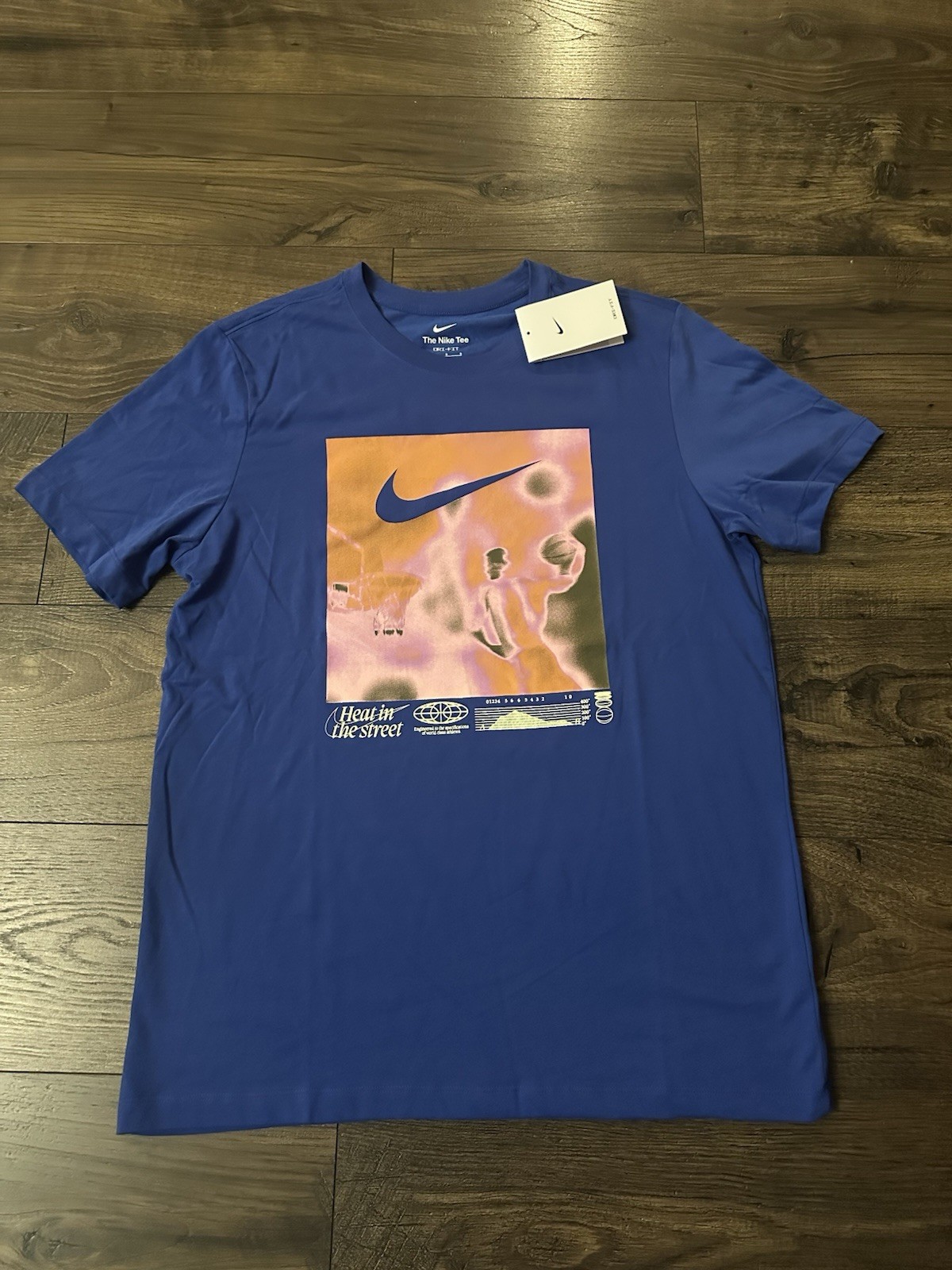 Nike Dri Fit Camisa de Baloncesto Calor en las Calles Imagen Térmica Camisa Para Hombres Grande