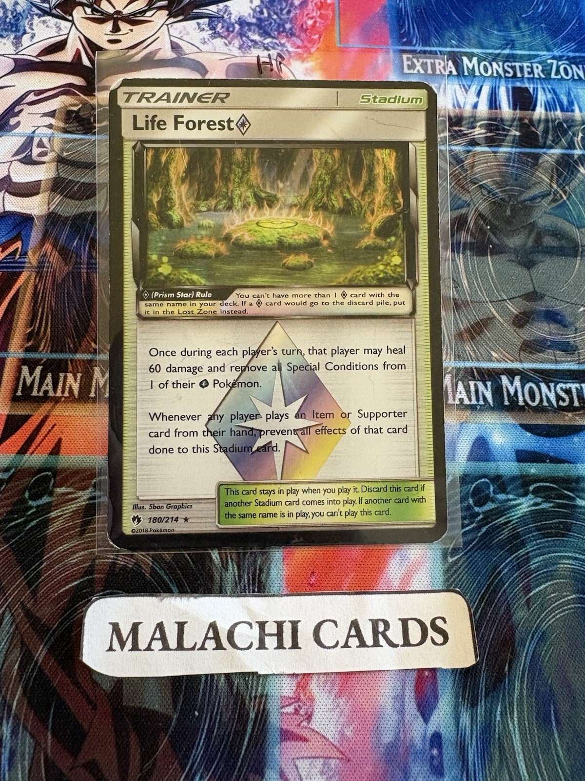 Pokemon x1 Life Forest Prism Star - Lost Thunder (Prism Holo 180/214 Heavy Play)