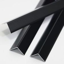 Aluminum Corner Guards, Peel and Stick L 3Pcs x 2.9ft x 0.8in Matte Black