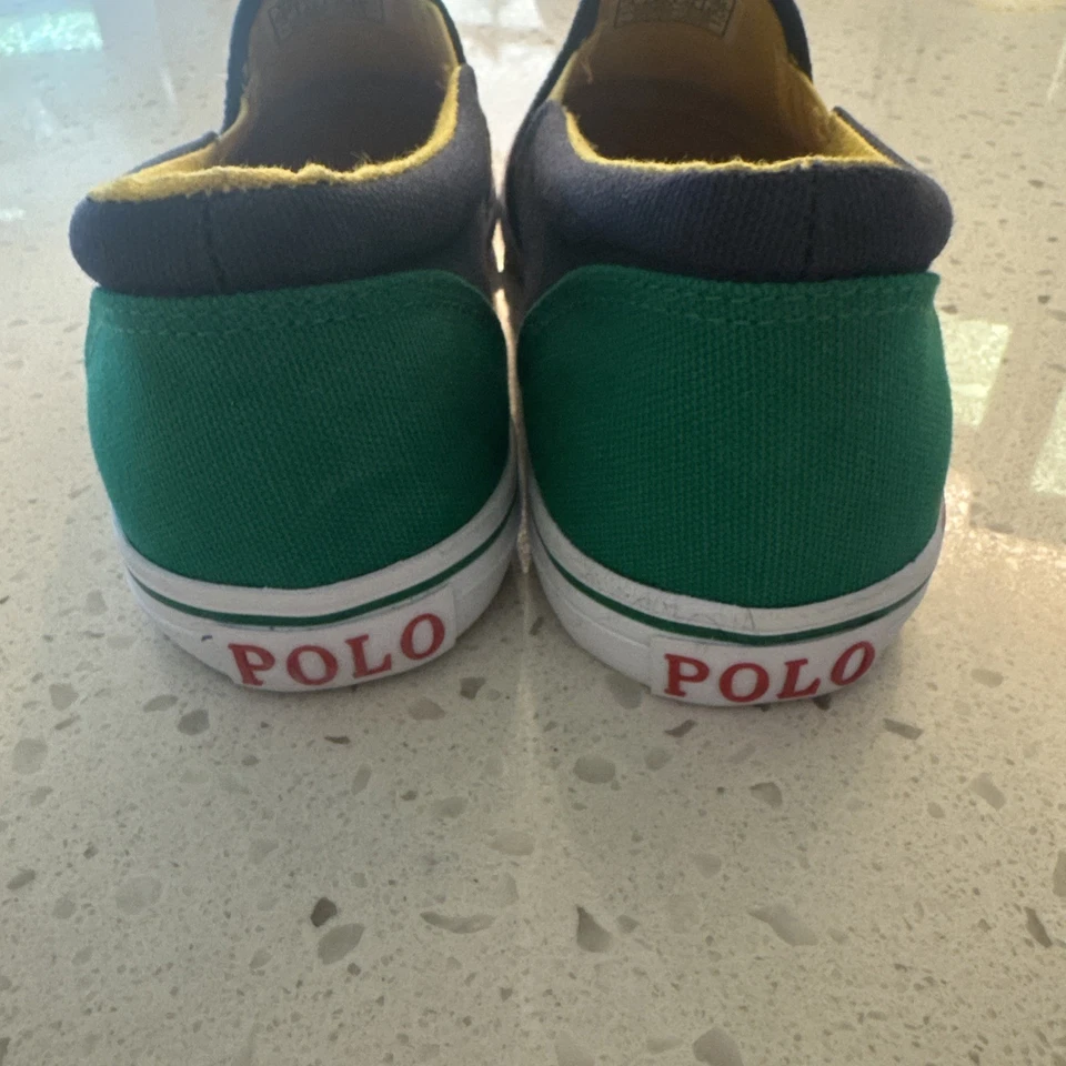 Mocassim POLO Ralph Lauren para crianças multicolorido novo sem etiquetas tamanho 3 - Imagem 2 de 4