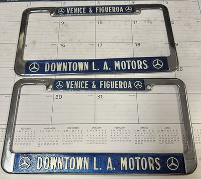 Rare NOS Downtown LA Motors Venice & Figueroa Mercedes Benz License Frames 300SL
