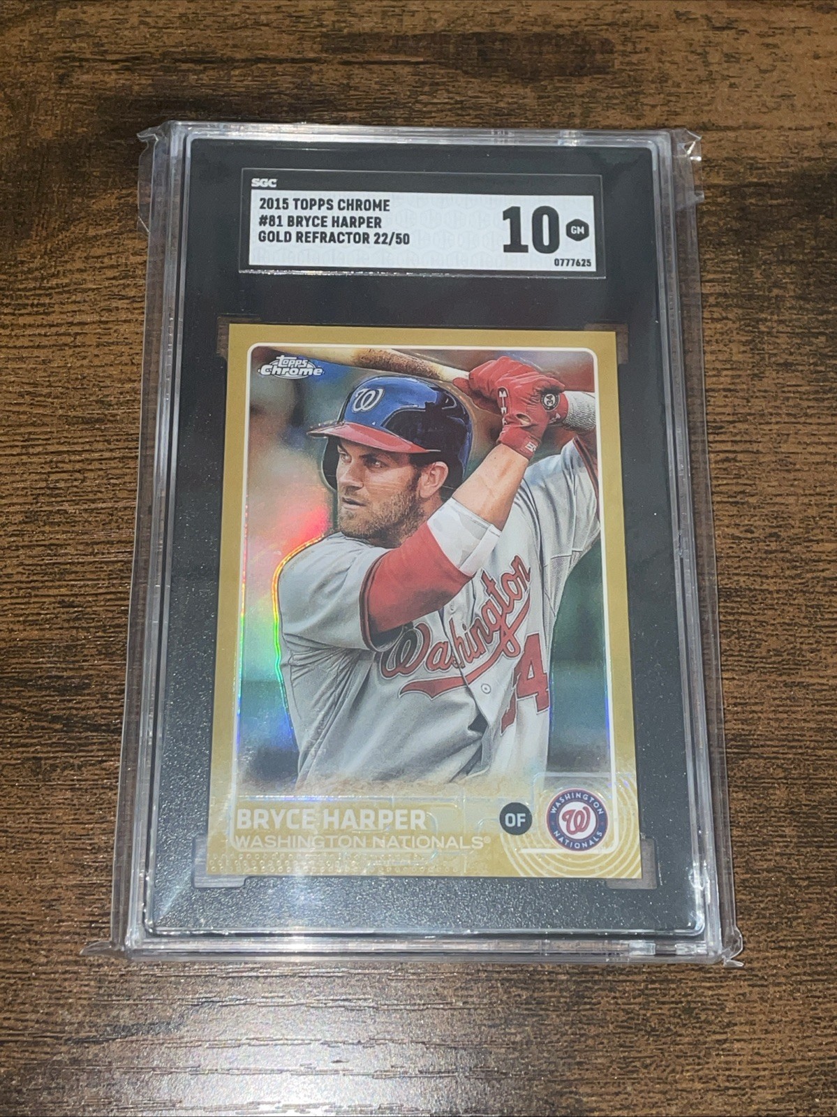 2015 Topps Chrome #81 Bryce Harper Gold Refractor /50 SGC 10 Nationals MVP