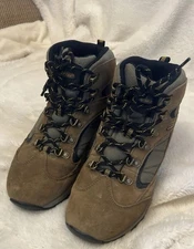 HI-TEC Trek Lite Hiking walking boots suede beige men's sz US 8.5 EU 41.5 UK 7.5