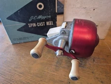 Vintage J.C. Higgins Fishing Reel 312.39500 Tested/Works Made n USA w/ box info