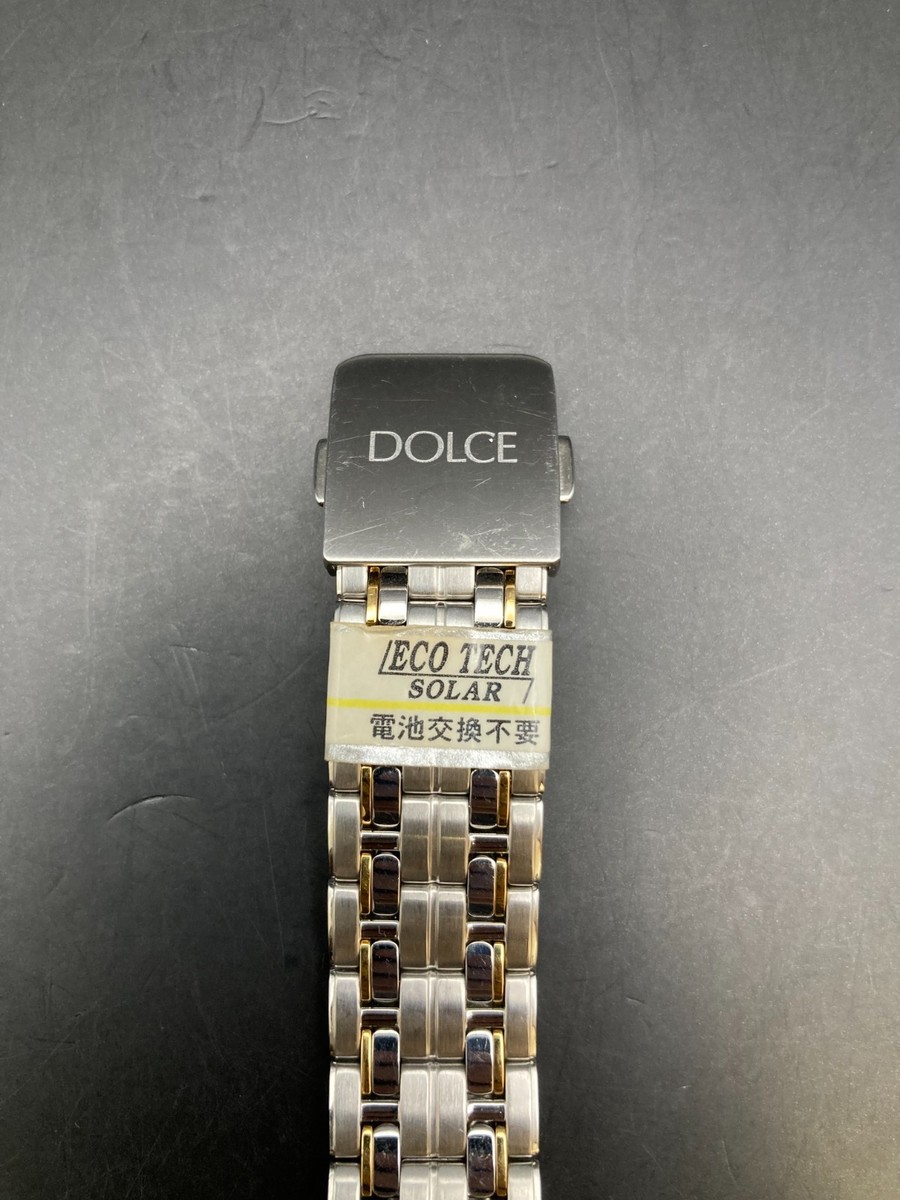 N Mint] SEIKO Dolce V181-0AC0 Mens Watch Unisex Shell Solar Gold
