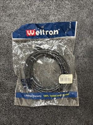 Weltron Cat6 Snagless Patch Cable Black 7-Ft 90-C6b-7bk With Boot