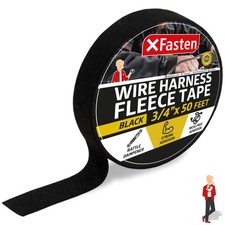 XFasten Wire Harness Tape 3/4 Inch x 3/4-Inch x 50-Feet Single Pack , Black