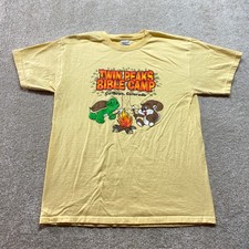 Maglietta Gildan Ultra Cotone Twin Peaks Bibbia Camp Bambini Media Giallo Grafica Tee