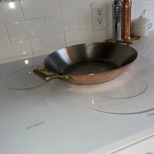 Paul Revere Ware USA Solid Copper 10.5 “ Wok Au Gratin Skillet Fry Pan Signature