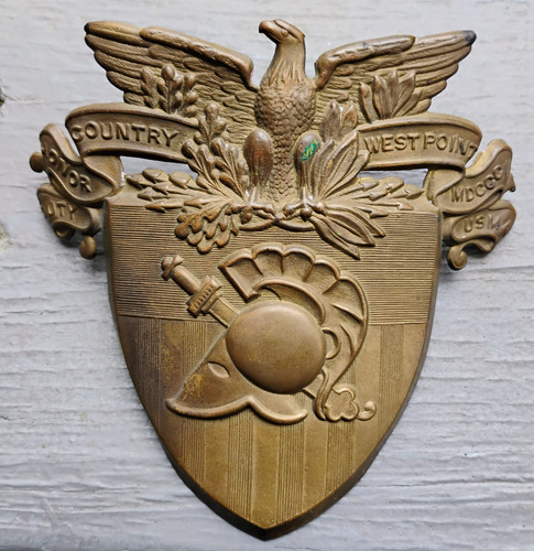 Vintage U.S. West Point Cadet Shako Shield Hat Badge USMA