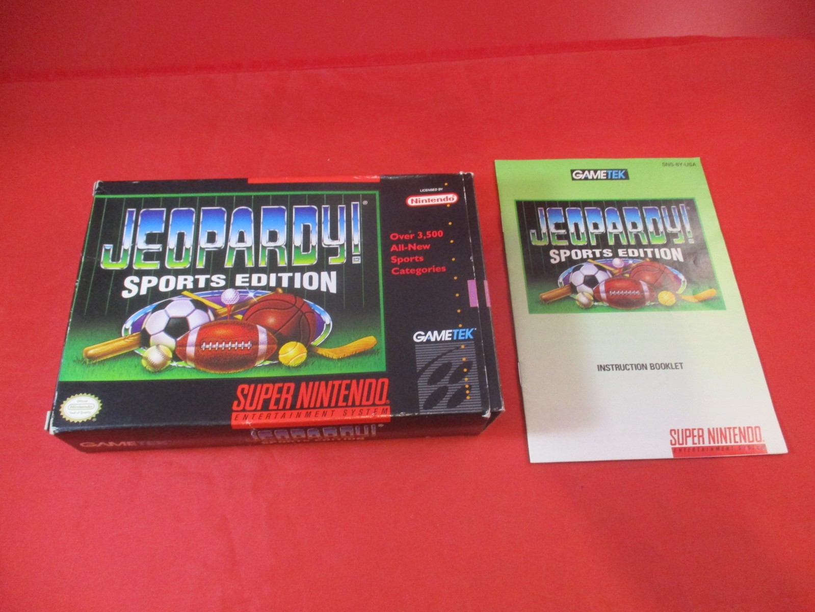 Jeopardy Sports Edition Super Nintendo SNES EMPTY Box & Manual ONLY (*NO GAME*)